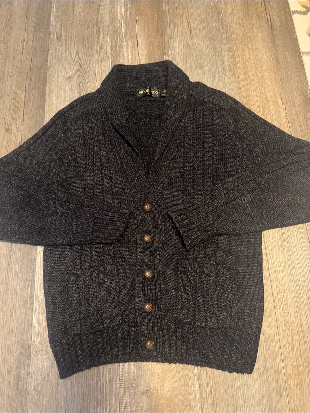 Moorings Shawl Collar Button-Front Cardigan